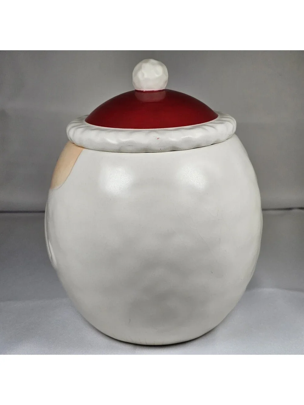 Vintage Hallmark Roly Poly Santa Claus Christmas Cookie Jar Round